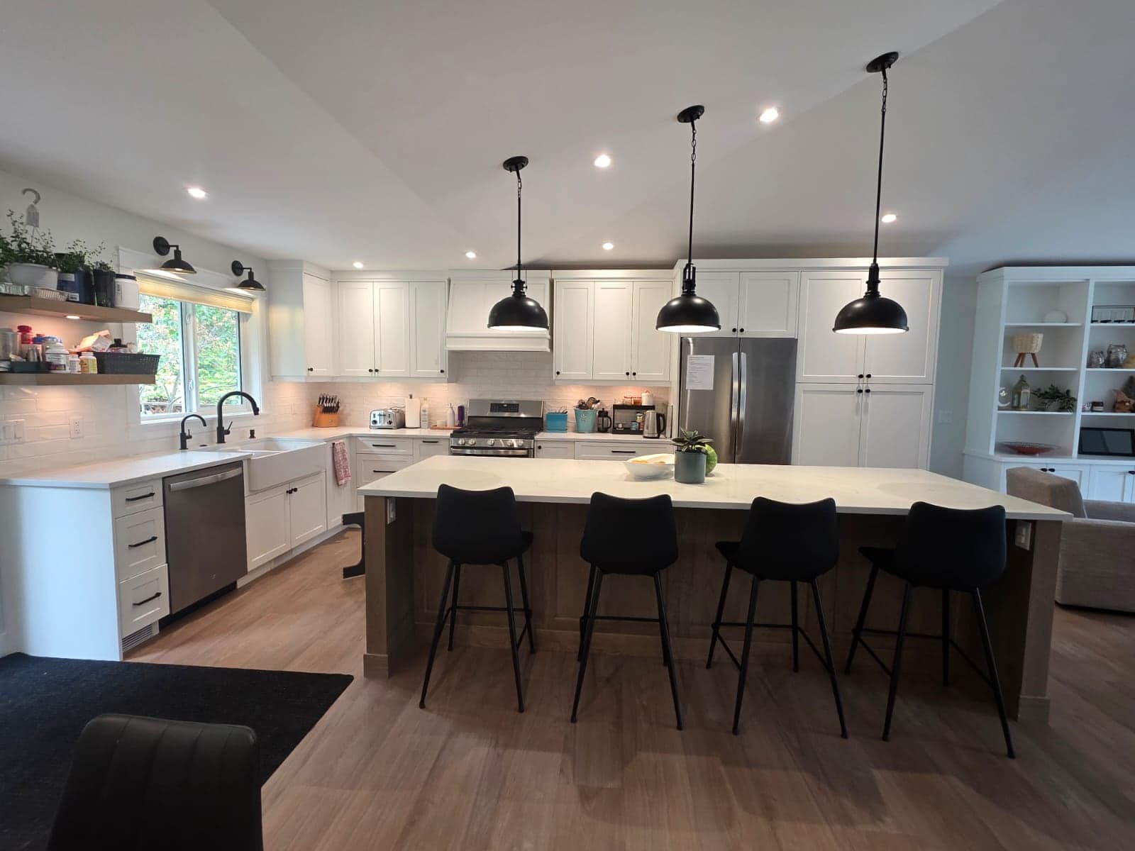 Modern white kitchen renovation by Morad Remodeling